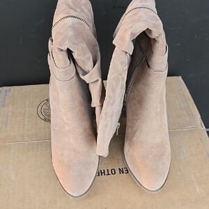 Gillia Tan Suede Ankle Boots